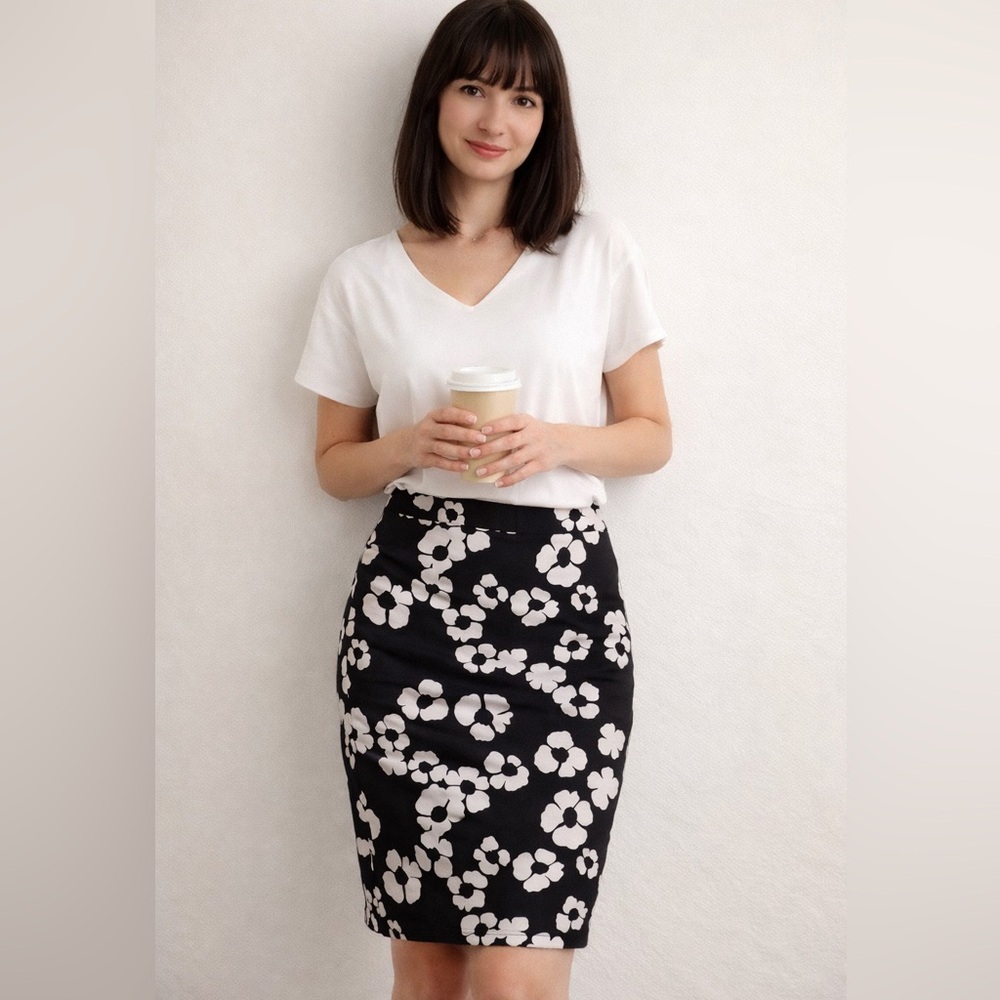 LOFT Floral Pencil Skirt